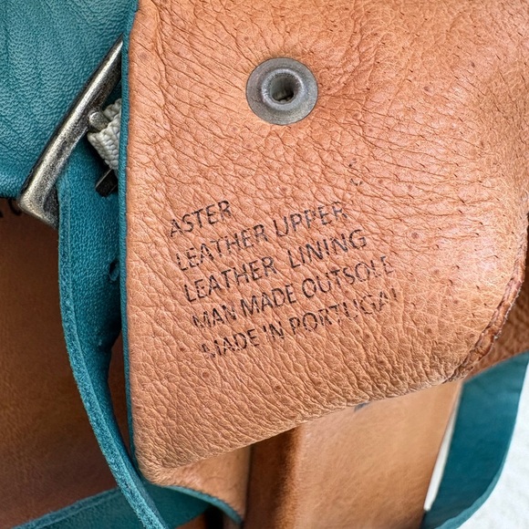 Miz Mooz Women's Alanis Turquoise Leather Strappy Flat Sandals Size 36 US 6 - Picture 5 of 7